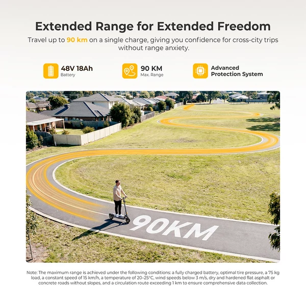 Ausom K20 Pro elektromos roller, 1000W motorral, 48V 18Ah akkumulátorral, 50 km/h végsebességgel és 90 km hatótávval, NFC nyitással