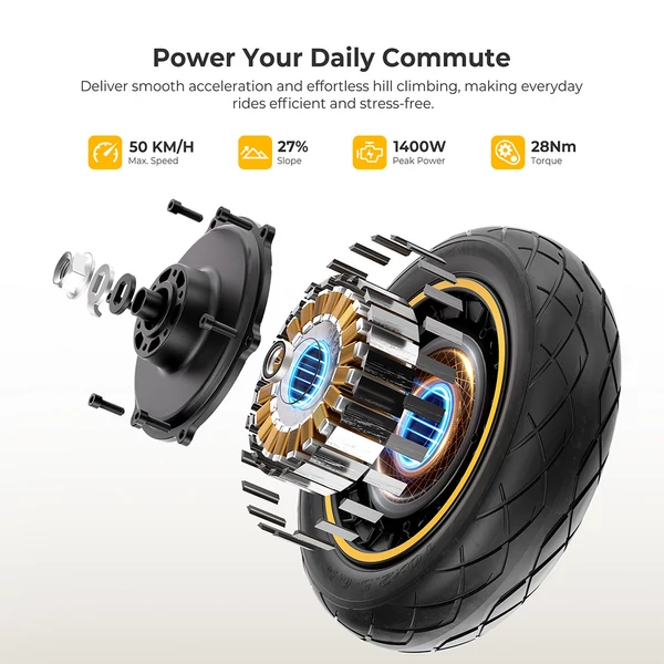 Ausom K20 Pro elektromos roller, 1000W motorral, 48V 18Ah akkumulátorral, 50 km/h végsebességgel és 90 km hatótávval, NFC nyitással