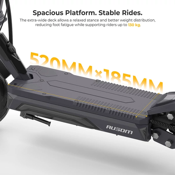 Ausom K20 Pro elektromos roller, 1000W motorral, 48V 18Ah akkumulátorral, 50 km/h végsebességgel és 90 km hatótávval, NFC nyitással