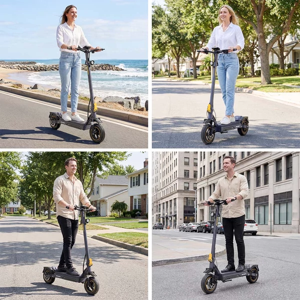 Ausom K20 Pro elektromos roller, 1000W motorral, 48V 18Ah akkumulátorral, 50 km/h végsebességgel és 90 km hatótávval, NFC nyitással