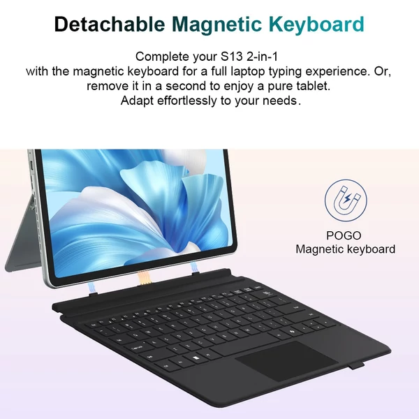 Ultravékony Ninkear S13 2‑in‑1 érintőkijelzős laptop – 13" 2.5K IPS, Intel Core Ultra 5, 16GB RAM, 1TB SSD, WiFi 6, háttérvilágításos billentyűzet