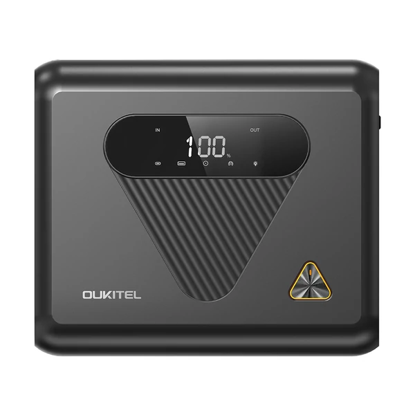 OUKITEL C01 autós bikázó – 1350A csúcsáram, 27500mAh nátrium‑ion akku, 60W PD gyorstöltés, 12V indító benzin 8.0L / dízel 5.0L motorokhoz, LED vészfény