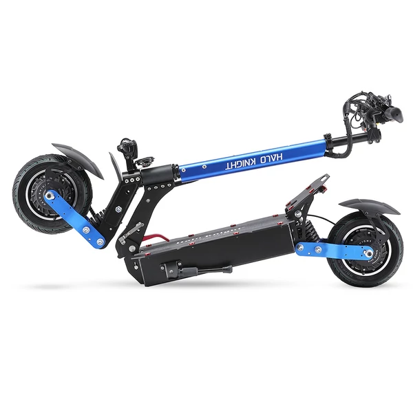 Halo Knight T108 elektromos roller – 10" kerék, dupla 1000W motor, 65 km/h, 52V 28.8Ah akku, 60 km hatótáv, 150 kg teherbírás, hidraulikus fék - Fekete