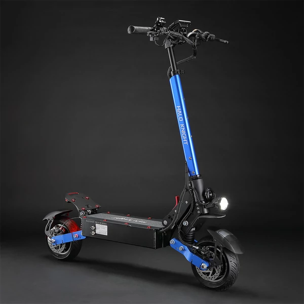 Halo Knight T108 elektromos roller – 10" kerék, dupla 1000W motor, 65 km/h, 52V 28.8Ah akku, 60 km hatótáv, 150 kg teherbírás, hidraulikus fék - Fekete