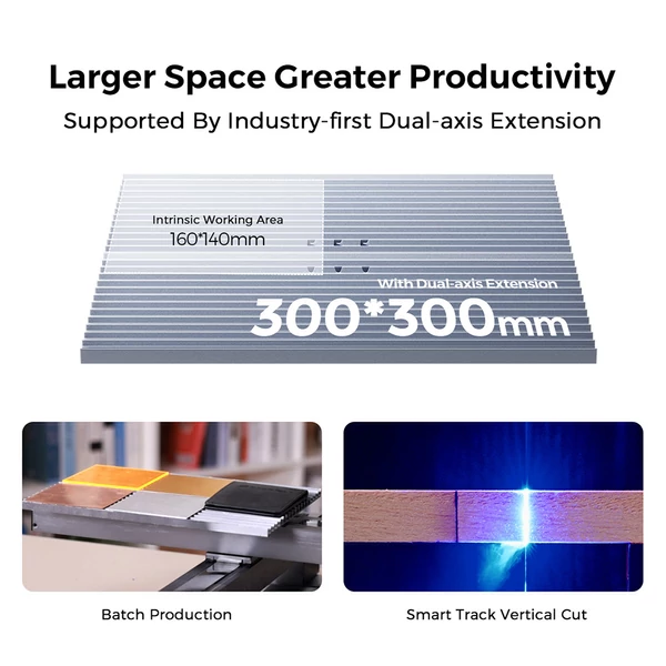 LONGER Nano Duo AI lézergravírozó – 20W kék + 2W IR lézer, 300×300 mm, 10000 mm/s, 16MP AI kamera, fa/fém/akril/bőr kompatibilis