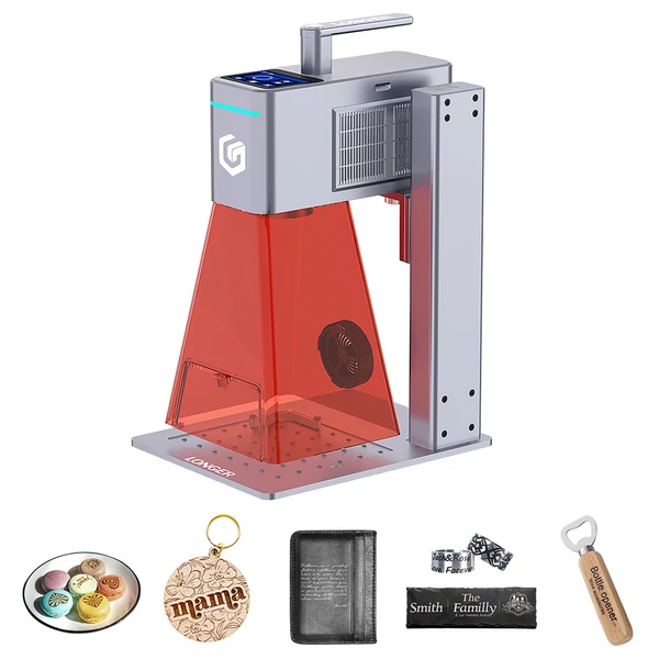 LONGER Nano Duo AI lézergravírozó – 20W kék + 2W IR lézer, 300×300 mm, 10000 mm/s, 16MP AI kamera, fa/fém/akril/bőr kompatibilis