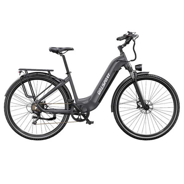 ONESPORT OT05 Pro elektromos kerékpár – 250W motor, 36V 22.5Ah akku, 140 km hatótáv, 25 km/h, hidraulikus fék, első teleszkóp, Shimano 7 sebesség – Ezüst