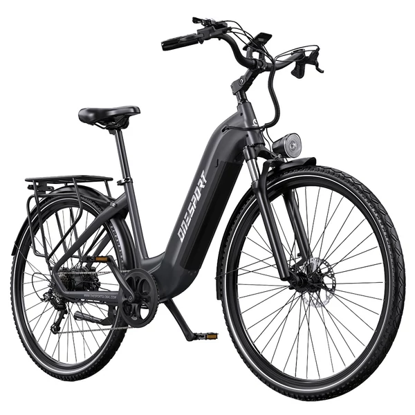 ONESPORT OT05 Pro elektromos kerékpár – 250W motor, 36V 22.5Ah akku, 140 km hatótáv, 25 km/h, hidraulikus fék, első teleszkóp, Shimano 7 sebesség – Ezüst