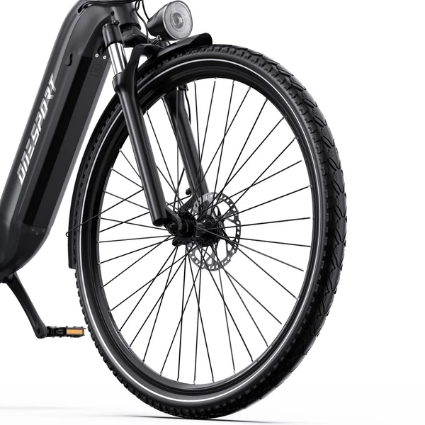 ONESPORT OT05 Pro elektromos kerékpár – 250W motor, 36V 22.5Ah akku, 140 km hatótáv, 25 km/h, hidraulikus fék, első teleszkóp, Shimano 7 sebesség – Ezüst