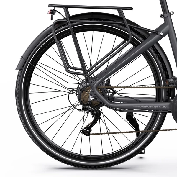 ONESPORT OT05 Pro elektromos kerékpár – 250W motor, 36V 22.5Ah akku, 140 km hatótáv, 25 km/h, hidraulikus fék, első teleszkóp, Shimano 7 sebesség – Ezüst