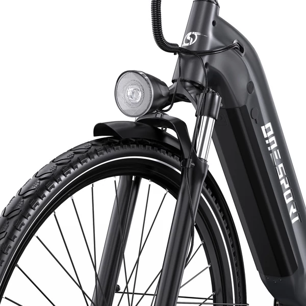 ONESPORT OT05 Pro elektromos kerékpár – 250W motor, 36V 22.5Ah akku, 140 km hatótáv, 25 km/h, hidraulikus fék, első teleszkóp, Shimano 7 sebesség – Ezüst