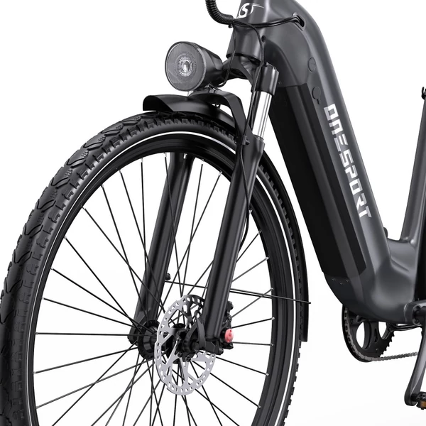 ONESPORT OT05 Pro elektromos kerékpár – 250W motor, 36V 22.5Ah akku, 140 km hatótáv, 25 km/h, hidraulikus fék, első teleszkóp, Shimano 7 sebesség – Ezüst