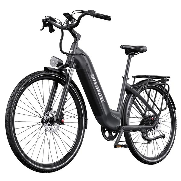 ONESPORT OT05 Pro elektromos kerékpár – 250W motor, 36V 22.5Ah akku, 140 km hatótáv, 25 km/h, hidraulikus fék, első teleszkóp, Shimano 7 sebesség – Ezüst