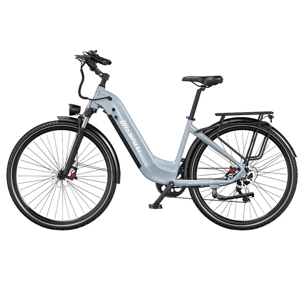 ONESPORT OT05 Pro elektromos kerékpár – 250W motor, 36V 22.5Ah akku, 140 km hatótáv, 25 km/h, hidraulikus fék, első teleszkóp, Shimano 7 sebesség – Szürke