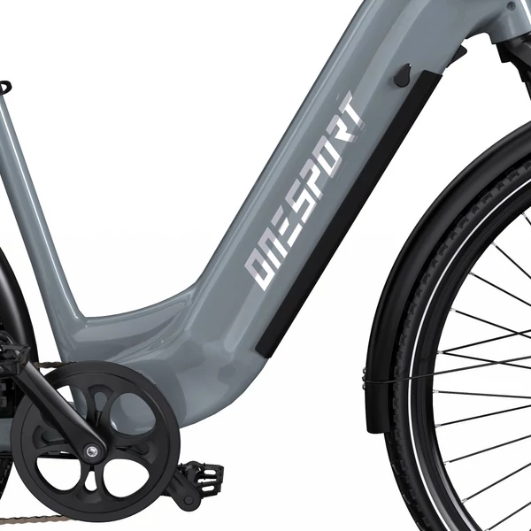 ONESPORT OT05 Pro elektromos kerékpár – 250W motor, 36V 22.5Ah akku, 140 km hatótáv, 25 km/h, hidraulikus fék, első teleszkóp, Shimano 7 sebesség – Szürke