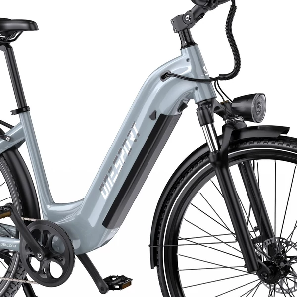 ONESPORT OT05 Pro elektromos kerékpár – 250W motor, 36V 22.5Ah akku, 140 km hatótáv, 25 km/h, hidraulikus fék, első teleszkóp, Shimano 7 sebesség – Szürke