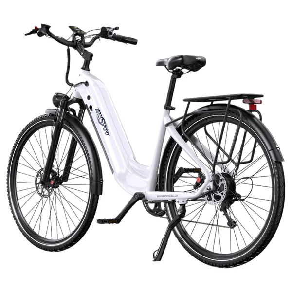 ONESPORT OT05 Pro elektromos kerékpár – 250W motor, 36V 22.5Ah akku, 140 km hatótáv, 25 km/h, hidraulikus fék, első teleszkóp, Shimano 7 sebesség – Fehér