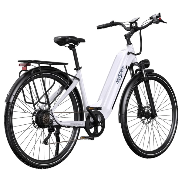 ONESPORT OT05 Pro elektromos kerékpár – 250W motor, 36V 22.5Ah akku, 140 km hatótáv, 25 km/h, hidraulikus fék, első teleszkóp, Shimano 7 sebesség – Fehér