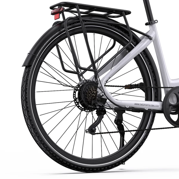 ONESPORT OT05 Pro elektromos kerékpár – 250W motor, 36V 22.5Ah akku, 140 km hatótáv, 25 km/h, hidraulikus fék, első teleszkóp, Shimano 7 sebesség – Fehér