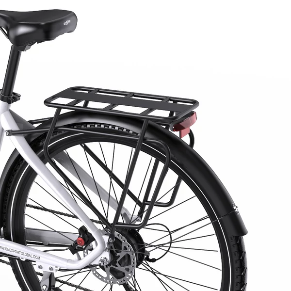 ONESPORT OT05 Pro elektromos kerékpár – 250W motor, 36V 22.5Ah akku, 140 km hatótáv, 25 km/h, hidraulikus fék, első teleszkóp, Shimano 7 sebesség – Fehér