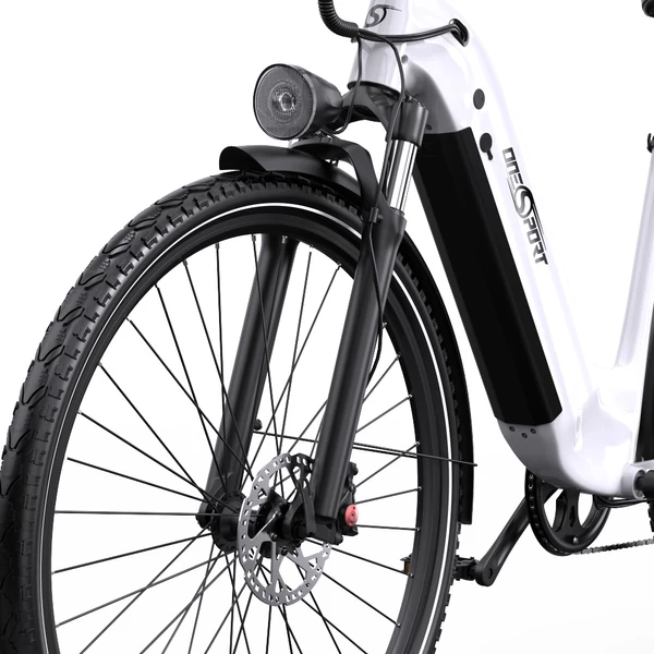 ONESPORT OT05 Pro elektromos kerékpár – 250W motor, 36V 22.5Ah akku, 140 km hatótáv, 25 km/h, hidraulikus fék, első teleszkóp, Shimano 7 sebesség – Fehér