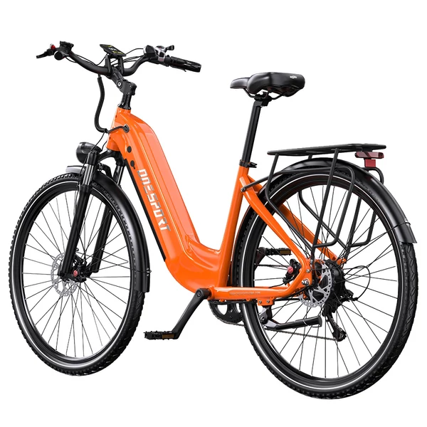 ONESPORT OT05 Pro elektromos kerékpár – 250W motor, 36V 22.5Ah akku, 140 km hatótáv, 25 km/h, hidraulikus fék, első teleszkóp, Shimano 7 sebesség – Narancs