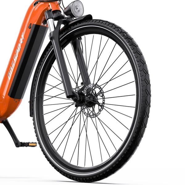 ONESPORT OT05 Pro elektromos kerékpár – 250W motor, 36V 22.5Ah akku, 140 km hatótáv, 25 km/h, hidraulikus fék, első teleszkóp, Shimano 7 sebesség – Narancs