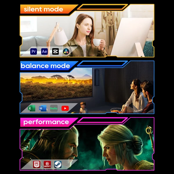 AOOSTAR GEM12+ Mini PC Barebone, AMD Ryzen 7 Pro 8845HS, max. 5.1GHz, 4K Quad Display, Oculink, 2x 2.5G LAN, WiFi 6, BT 5.2 (RAM és SSD nélkül)