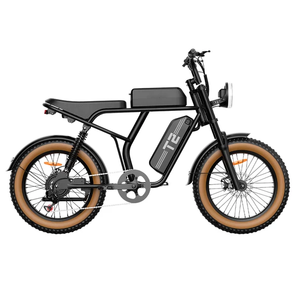 URLIFE T2 elektromos kerékpár – 500W motor, 48V 15.6Ah akku, 20×4.0 gumik, 25 km/h, dupla tárcsafék, teljes felfüggesztés, Shimano 7 seb. – Barna
