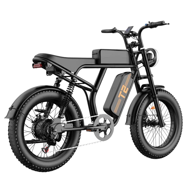 URLIFE T2 elektromos kerékpár – 500W motor, 48V 15.6Ah akku, 20×4.0 gumik, 25 km/h, dupla tárcsafék, teljes felfüggesztés, Shimano 7 seb. – Fekete