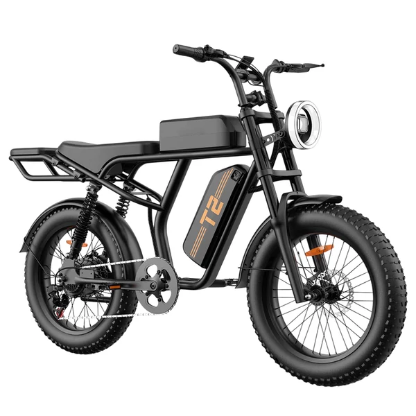 URLIFE T2 elektromos kerékpár – 500W motor, 48V 15.6Ah akku, 20×4.0 gumik, 25 km/h, dupla tárcsafék, teljes felfüggesztés, Shimano 7 seb. – Fekete