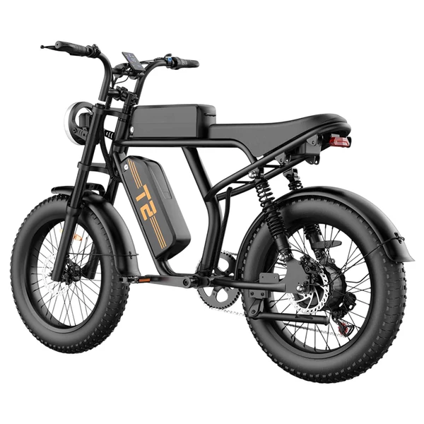 URLIFE T2 elektromos kerékpár – 500W motor, 48V 15.6Ah akku, 20×4.0 gumik, 25 km/h, dupla tárcsafék, teljes felfüggesztés, Shimano 7 seb. – Fekete