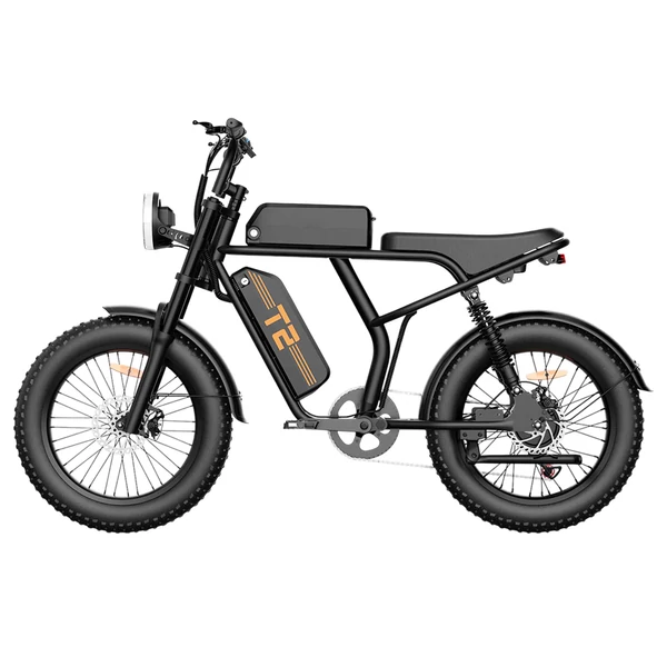 URLIFE T2 elektromos kerékpár – 500W motor, 48V 15.6Ah akku, 20×4.0 gumik, 25 km/h, dupla tárcsafék, teljes felfüggesztés, Shimano 7 seb. – Fekete