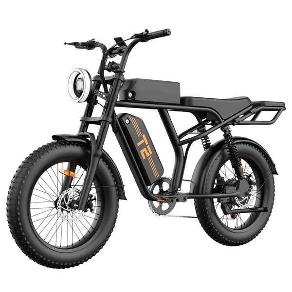 URLIFE T2 elektromos kerékpár – 500W motor, 48V 15.6Ah akku, 20×4.0 gumik, 25 km/h, dupla tárcsafék, teljes felfüggesztés, Shimano 7 seb. – Fekete
