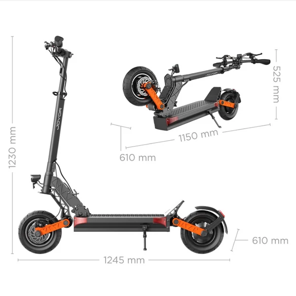 Joyor S‑PRO DGT elektromos roller – 2×800W motor, 48V 26Ah akku, 10" kerék, 25 km/h, 90 km hatótáv, hidraulikus fék, dupla felfüggesztés