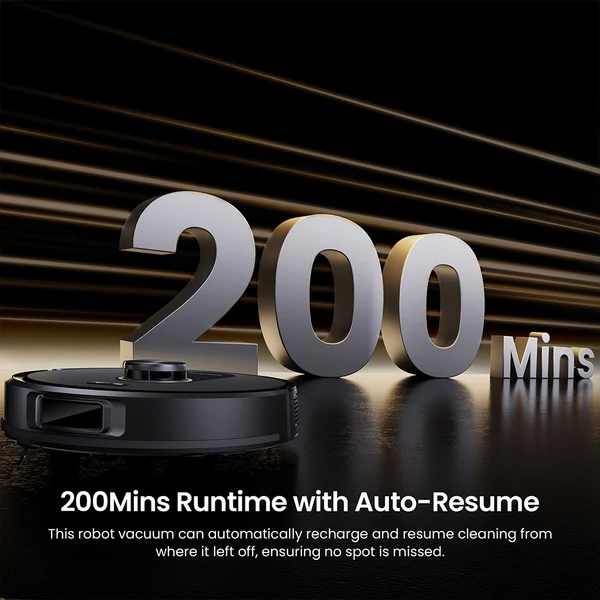 Proscenic Q20 Plus robotporszívó és felmosó, 10000Pa szívóerő, önürítő dokkoló, LiDAR navigáció, 200 perces üzemidő, okostérkép, szőnyeghez és állatszőrhöz