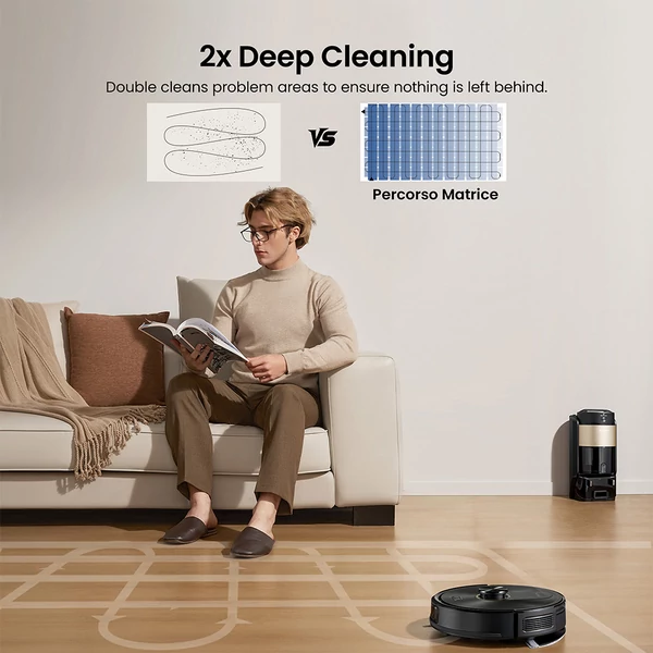 Proscenic Q20 Plus robotporszívó és felmosó, 10000Pa szívóerő, önürítő dokkoló, LiDAR navigáció, 200 perces üzemidő, okostérkép, szőnyeghez és állatszőrhöz