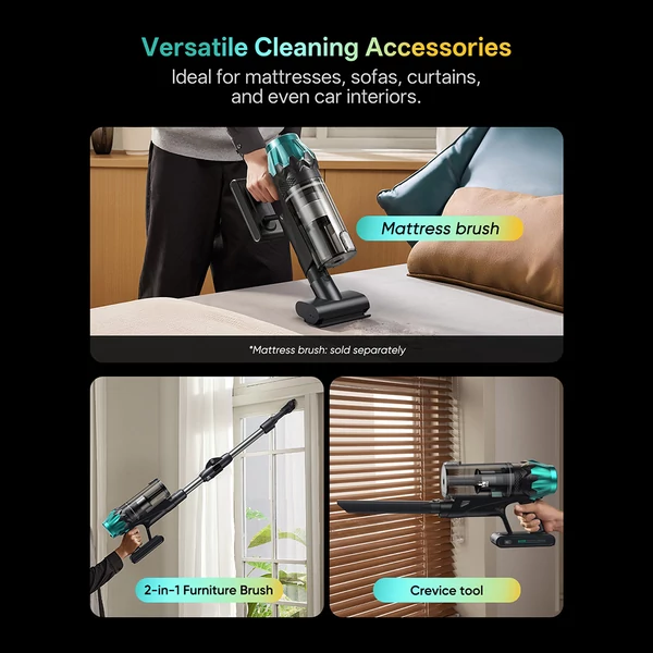 Vactidy V15 Max vezeték nélküli porszívó, 65 kPa szívóerő, 600W motor, 60 perc üzemidő, zöld porérzékelés, anti‑gubanc kefe, 6 rétegű szűrés