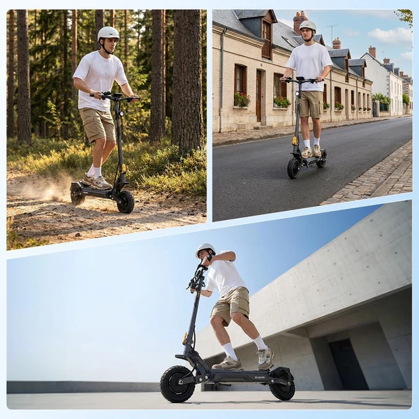 Ausom Gosoul 2 Pro elektromos roller, 2×1000W motorral, 48V 18Ah akkuval, 60 km/h végsebességgel és 90 km hatótávval
