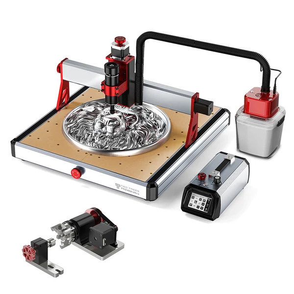 TWO TREES TTC450 Ultra CNC marógép vákuumos elszívóval és forgatómodul készlettel