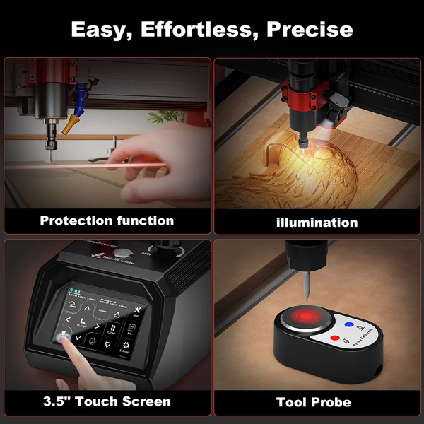 TWO TREES TTC6050 CNC marógép 500W orsóval, 4 tengelyes kivitel, 5000 mm/perc sebesség, 600×500×100 mm munkaterület