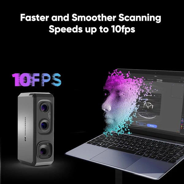 3DMakerpro Seal Lite 3D szkenner – NIR fény, 0,02 mm pontosság, 0,07 mm felbontás, rázkódásgátló lencsék, 10 fps, vizuális követés