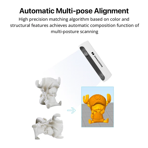 3DMakerpro Lynx 3D szkenner Standard Edition – 0.10mm pontosság, 0.30mm felbontás, 10fps, Class 1 fehér fény, vizuális követés, 250×400mm felvételi tartomány