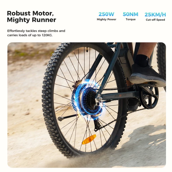 Foride Xtremer 3 elektromos kerékpár, 250W motor, 48V 12Ah akku, 29” gumi, 25 km/h, 120 km hatótáv, hidraulikus fék, rugóvilla, Shimano 7 sebesség