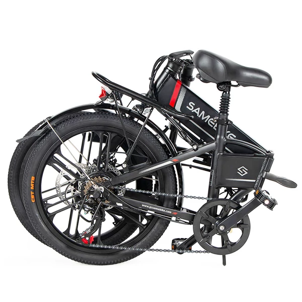 SAMEBIKE 20LVXD30-II összecsukható elektromos kerékpár, 20" kerék, 48V 350W motor, 10Ah akku, 30 km/h – Fekete