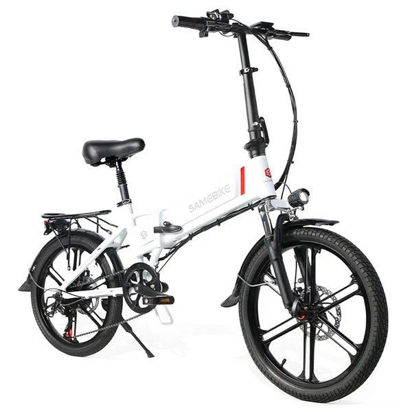 SAMEBIKE 20LVXD30-II összecsukható elektromos kerékpár, 20" kerék, 48V 350W motor, 10Ah akku, 30 km/h – Fehér