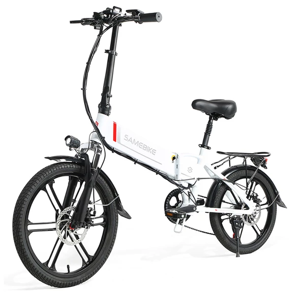 SAMEBIKE 20LVXD30-II összecsukható elektromos kerékpár, 20" kerék, 48V 350W motor, 10Ah akku, 30 km/h – Fehér