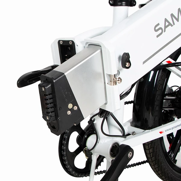 SAMEBIKE 20LVXD30-II összecsukható elektromos kerékpár, 20" kerék, 48V 350W motor, 10Ah akku, 30 km/h – Fehér