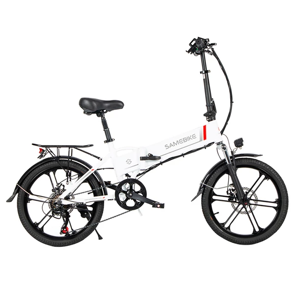 SAMEBIKE 20LVXD30-II összecsukható elektromos kerékpár, 20" kerék, 48V 350W motor, 10Ah akku, 30 km/h – Fehér