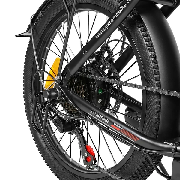 SAMEBIKE CY20 összecsukható elektromos kerékpár, 20” küllős kerék, 350W motor, 36V 12Ah akku, 32 km/h, 80 km hatótáv, dupla rugózás – Fekete